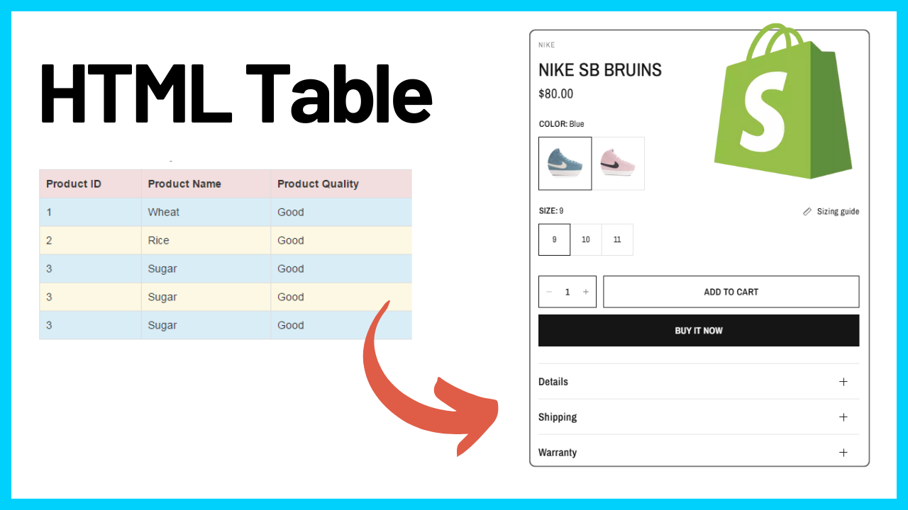 Read more about the article How to Display HTML Tables in Shopify Product Pages (Easy Tutorial)