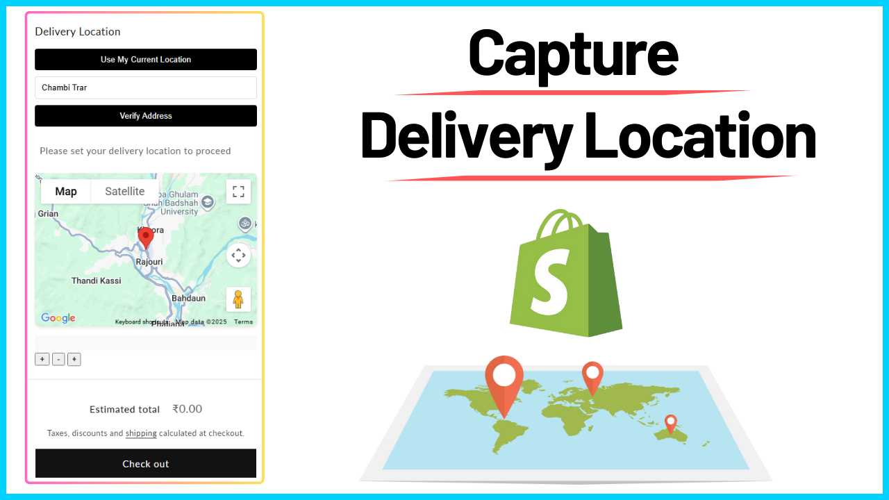 How to Capture Delivery Location with a Map in Shopify store