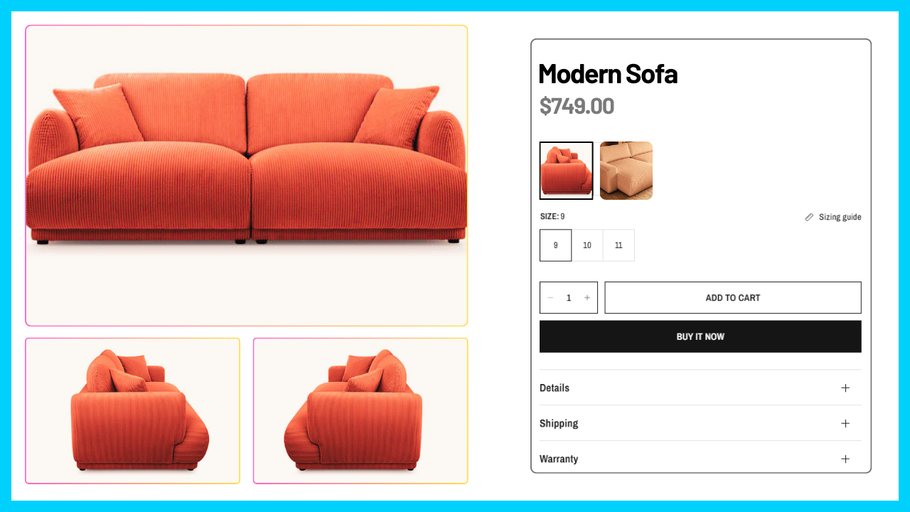 Display Selected Color Images – Horizon Theme Full Width