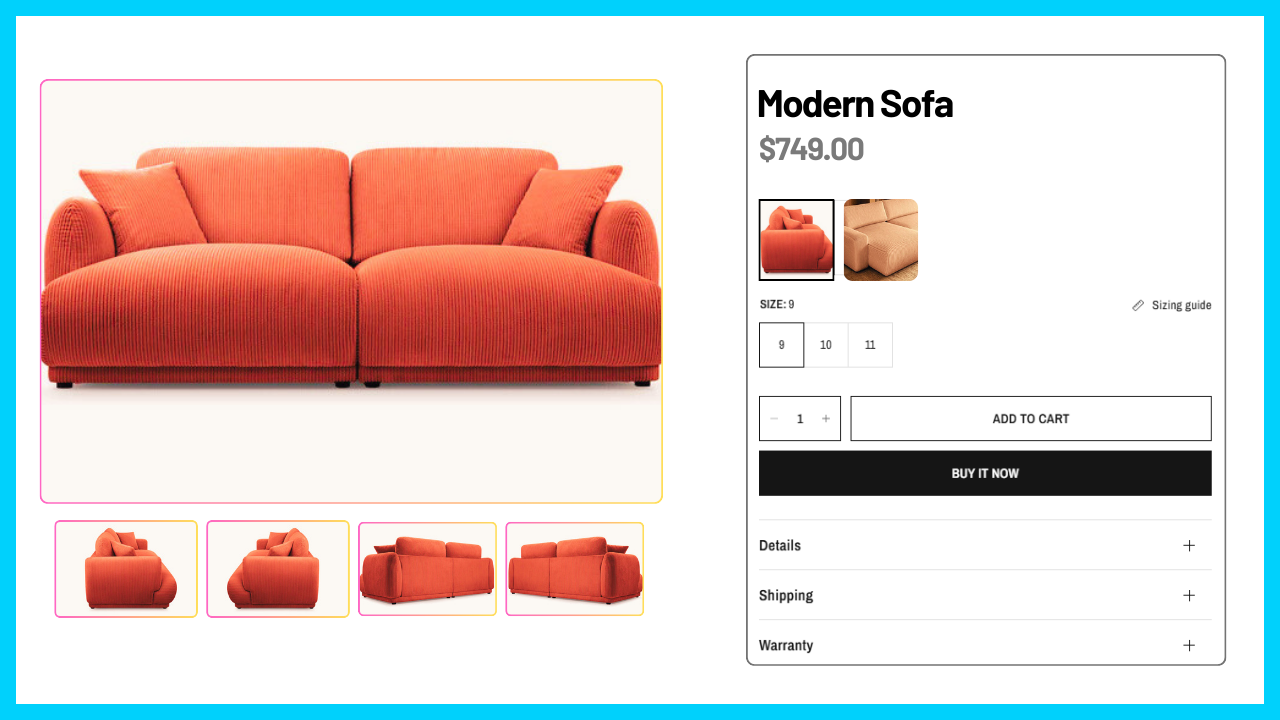 Display Selected Color Images – Horizon Theme Thumbnails
